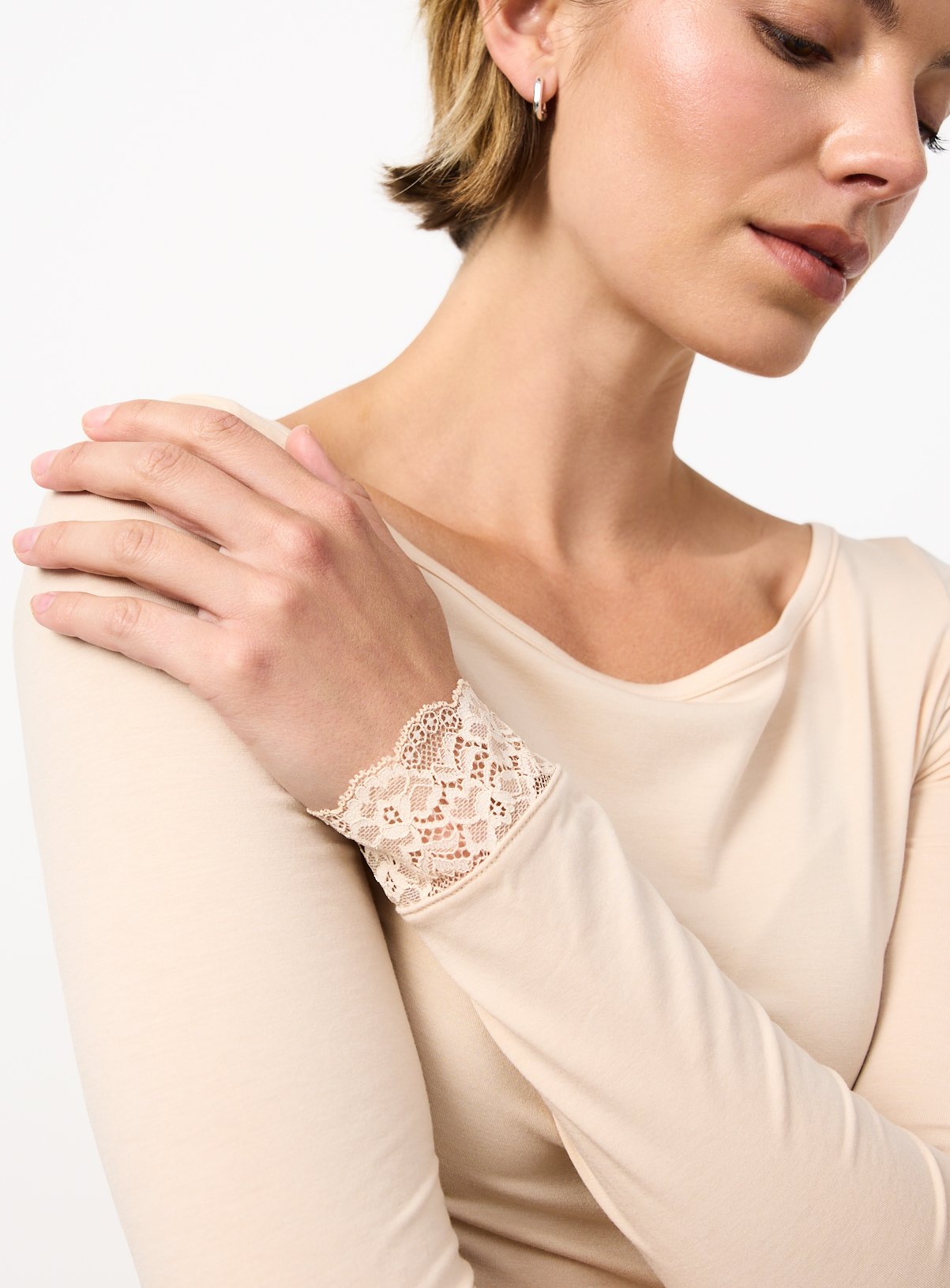 Oatmeal Thermal Modal Long Sleeve Top XL - Image 5 thumbnail