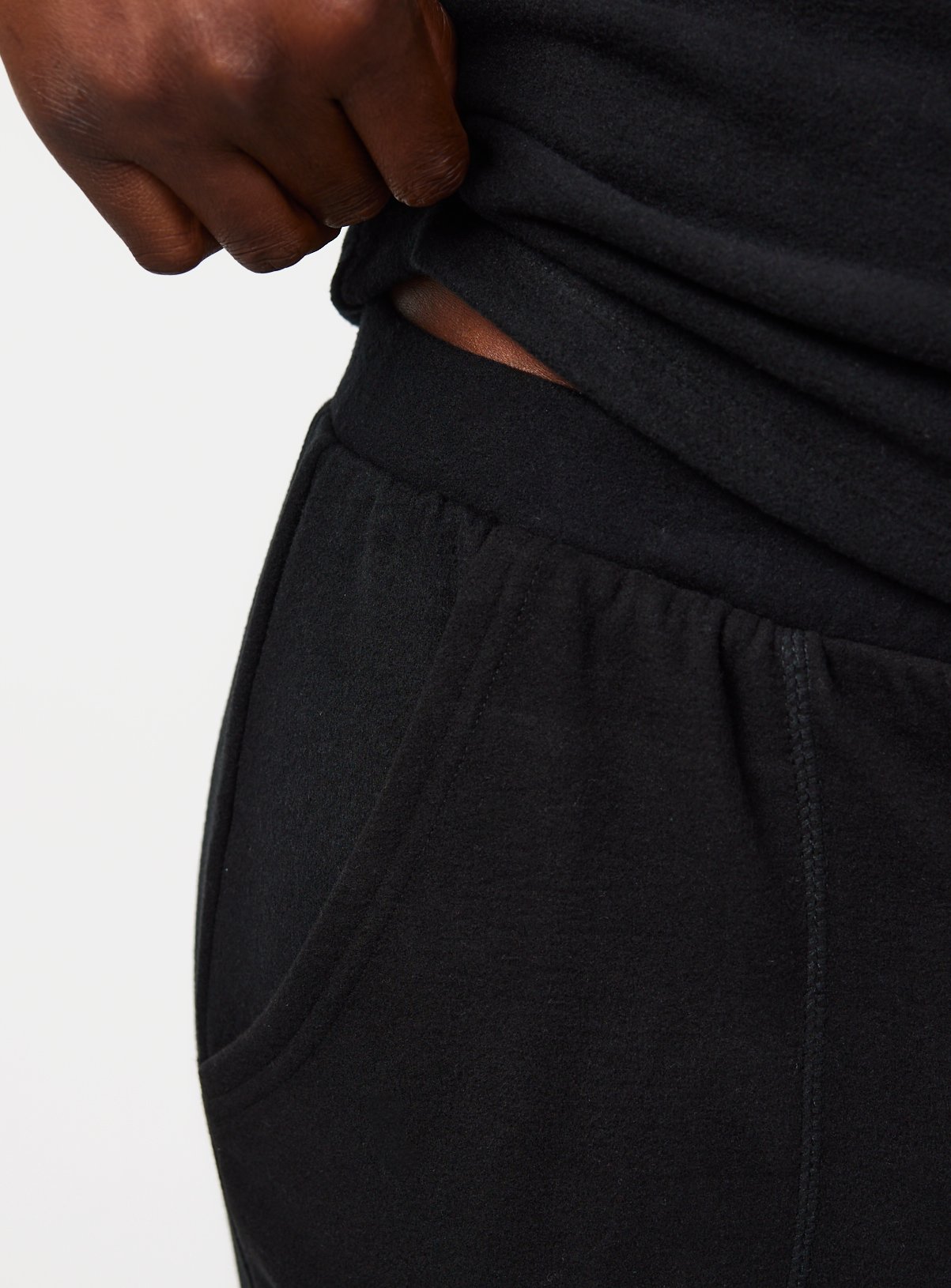 Black Brushed Fleece Relaxed Thermal Jogger L - Image 5 thumbnail