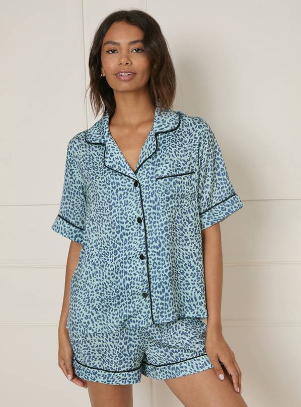 OASIS Animal Short Sleeve Satin Printed Nightwear set S