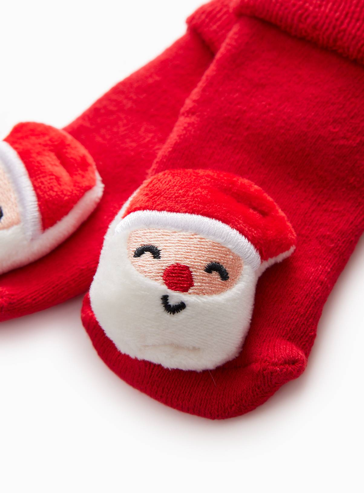 Red Santa Rattle Socks 1-6 months - Image 2