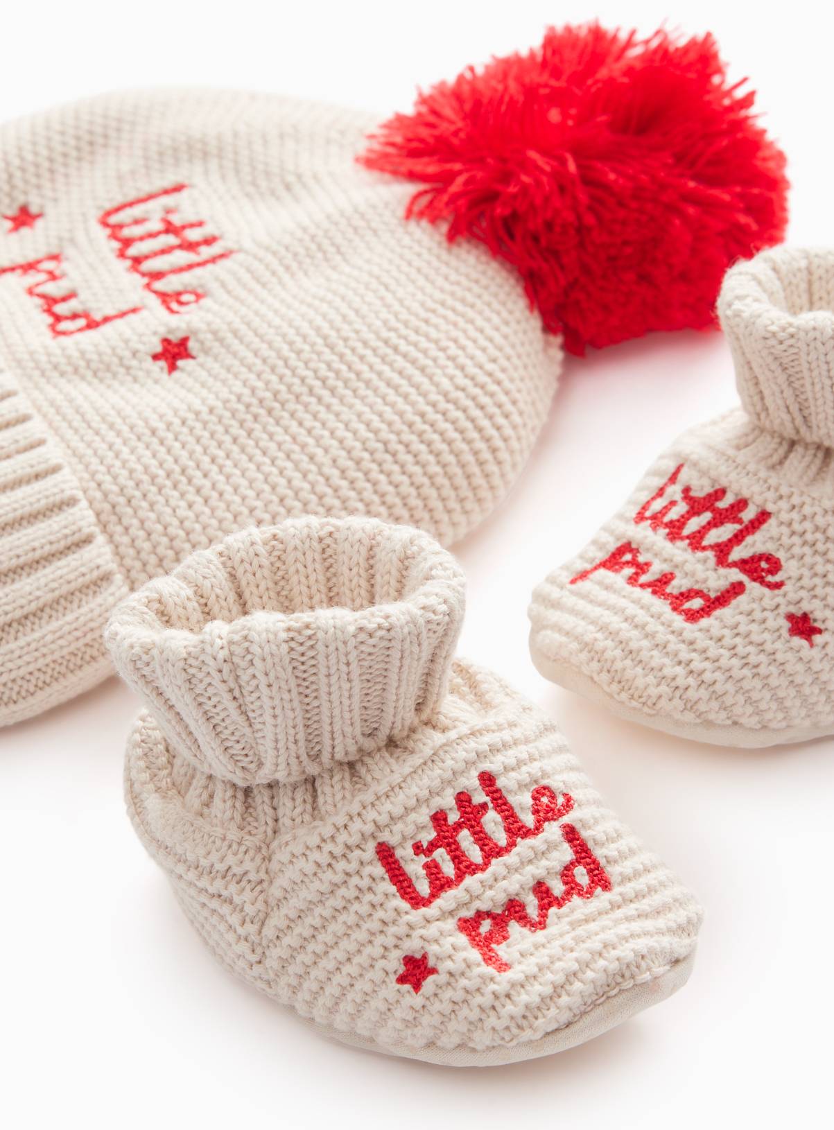 Little Pudding Knitted Hat & Boots Set 1-2 years - Image 2