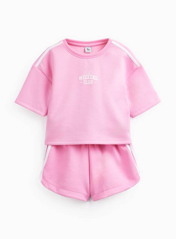 Pink Scuba T-Shirt & Shorts Set 13 years