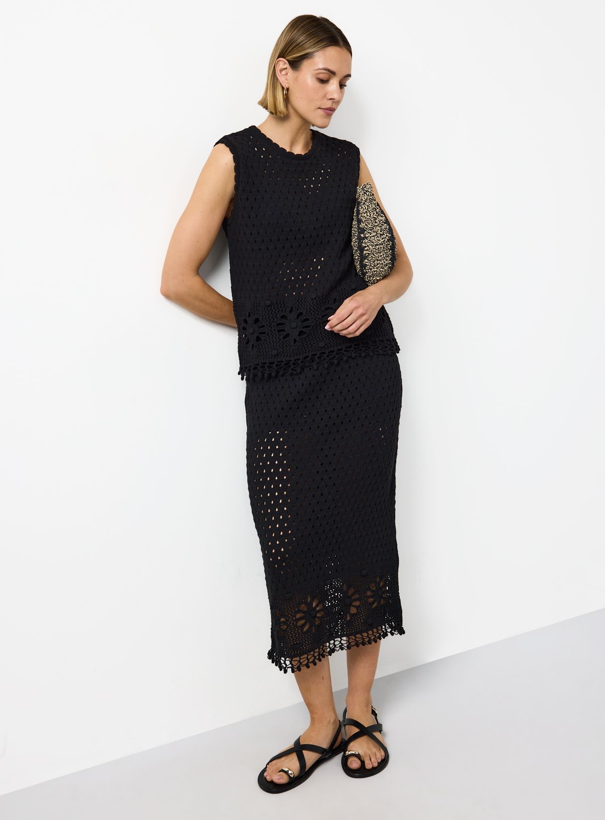 Black Crochet Detail Co-ord Skirt 8 - Image 2 thumbnail