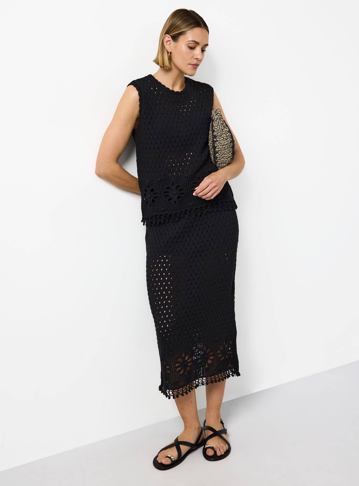 Black Crochet Detail Co-ord Skirt 8 - Image 2
