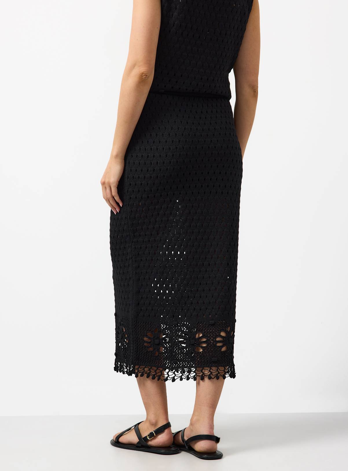 Black Crochet Detail Co-ord Skirt 8 - Image 4
