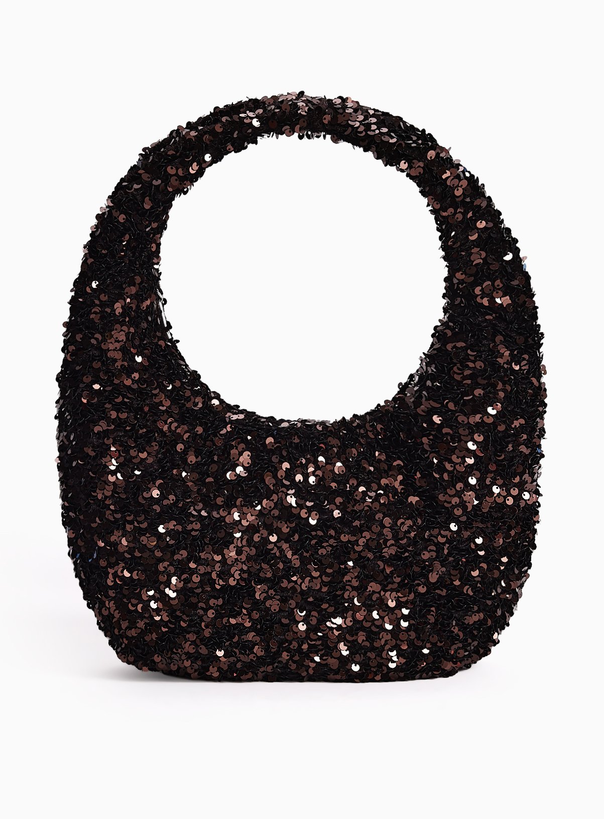 Brown Sequin Mini Shoulder Bag One Size - Image 1 thumbnail
