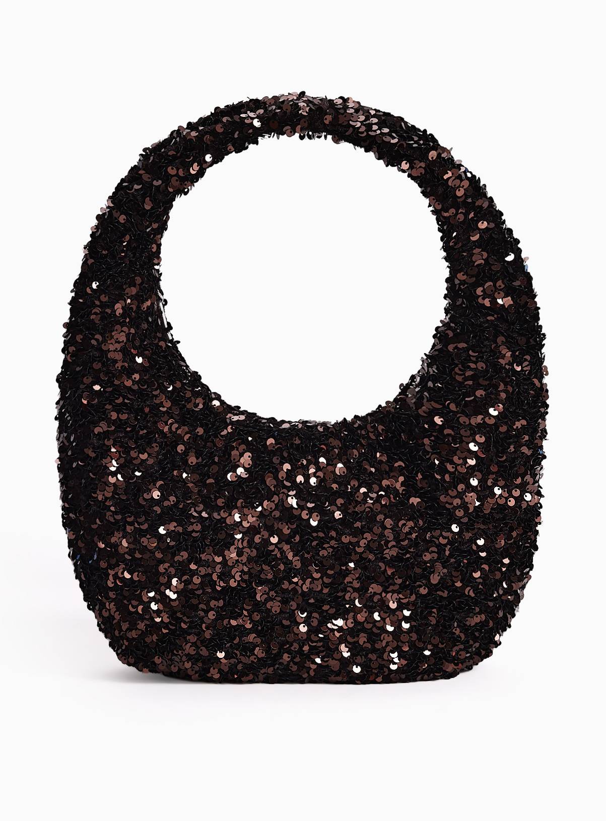 Brown Sequin Mini Shoulder Bag One Size - Image 1