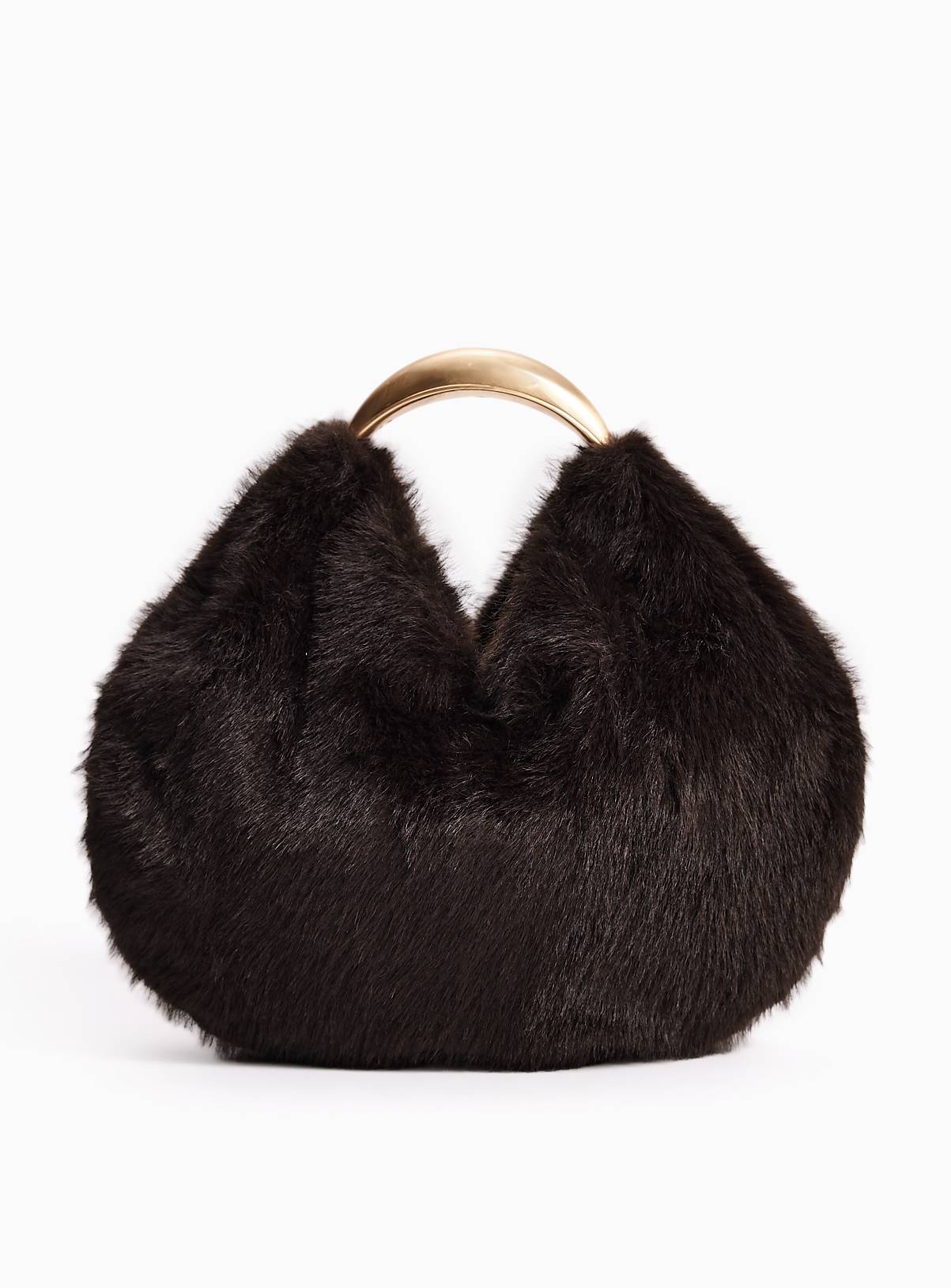 Black Faux Fur Bag One Size - Image 1