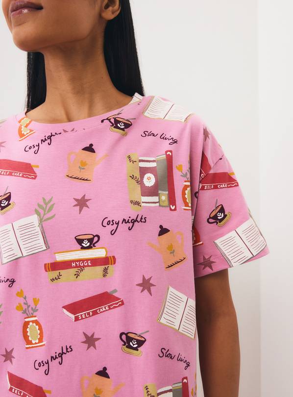 Pink Book Club Long Sleep T-Shirt M