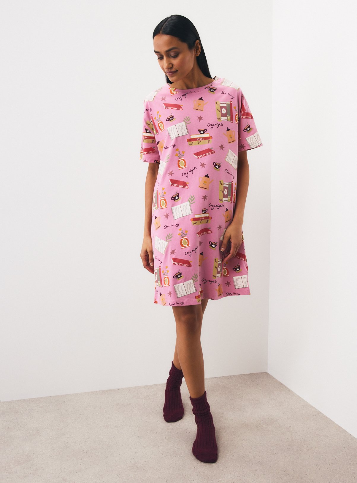 Pink Book Club Long Sleep T-Shirt XXL - Image 3 thumbnail