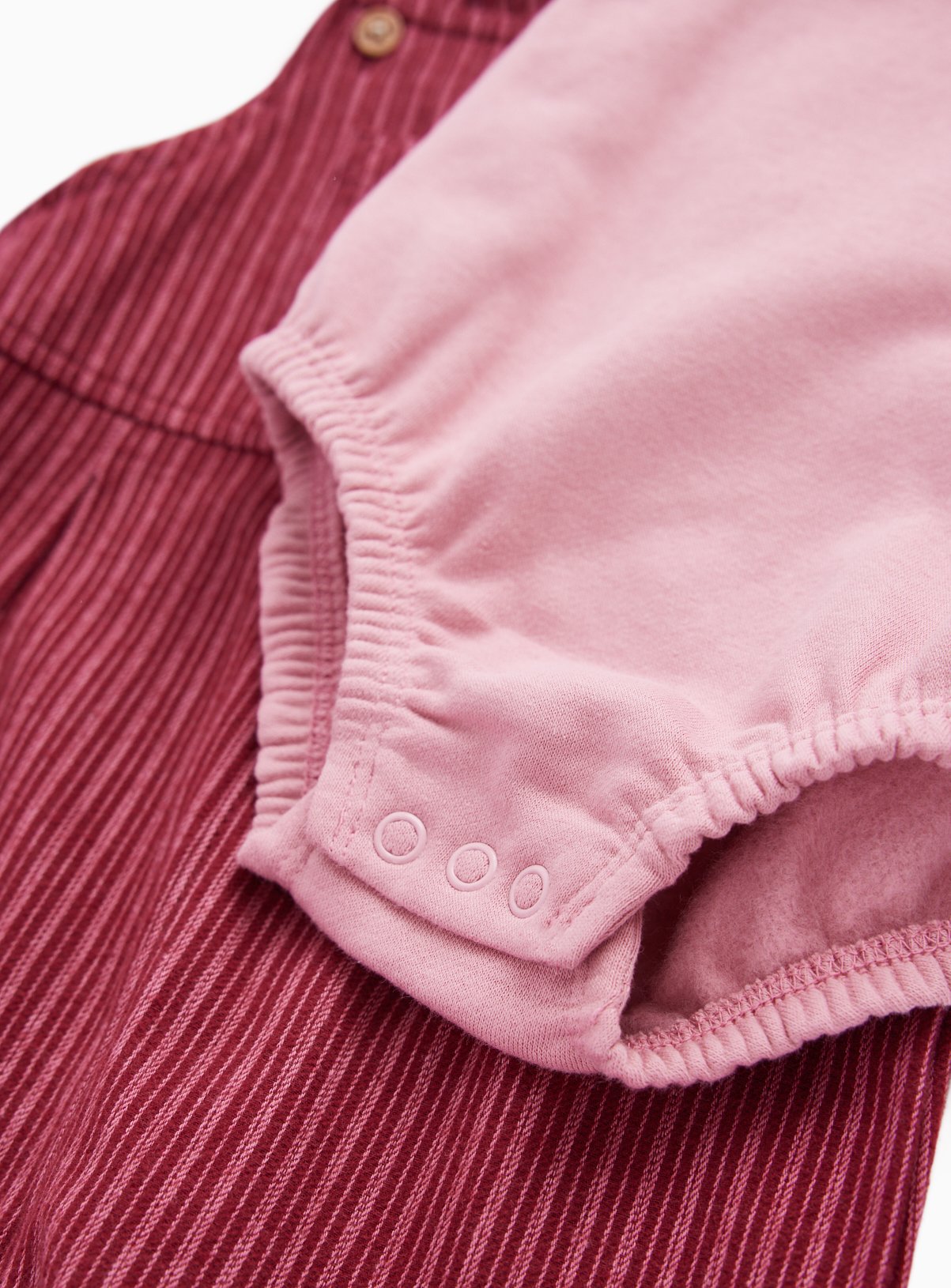 Burgundy Frill Dungarees & Bodysuit 6-9 months - Image 2 thumbnail
