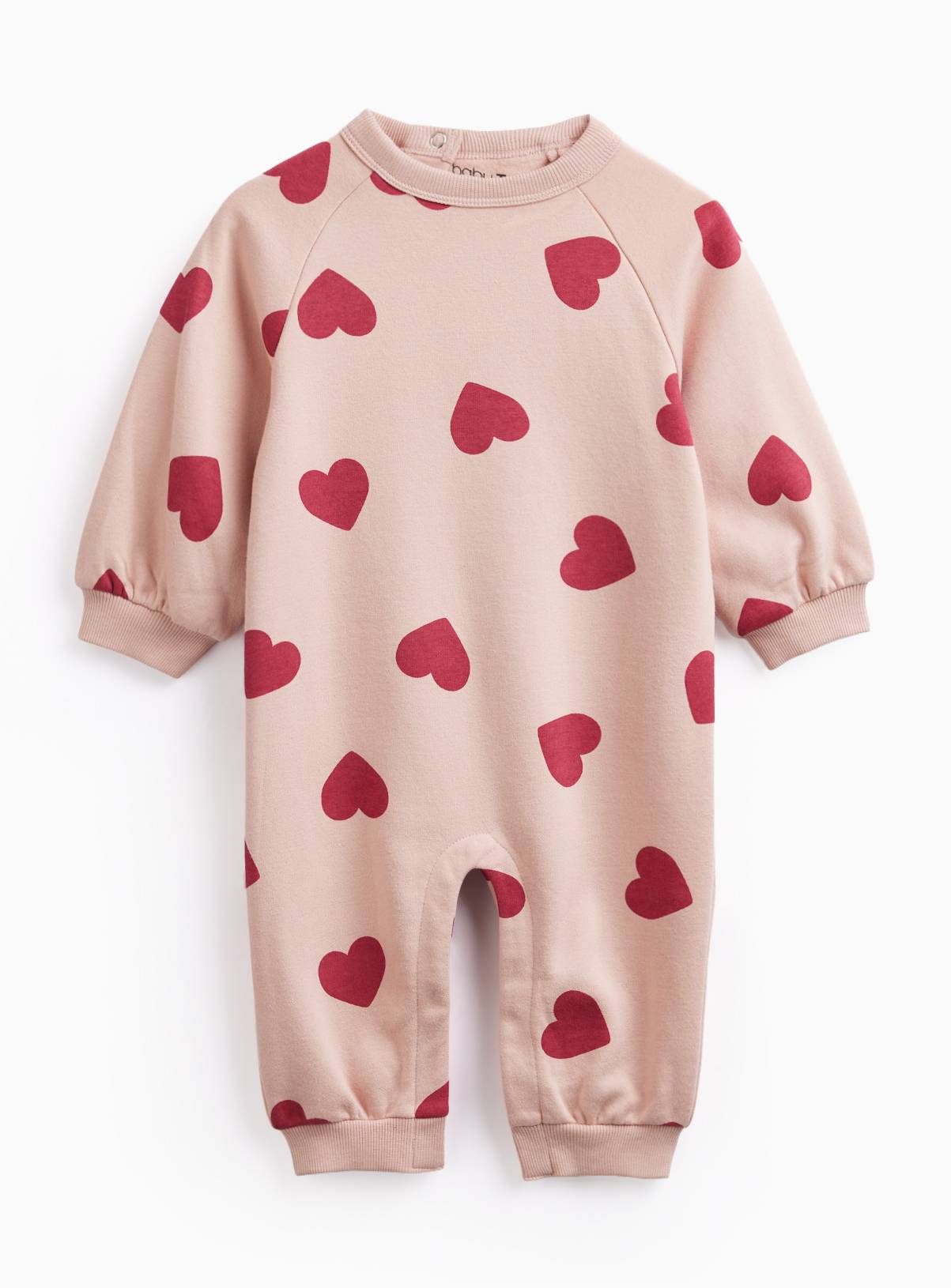 Heart All-Over Print Sweat Romper 6-9 months - Image 1