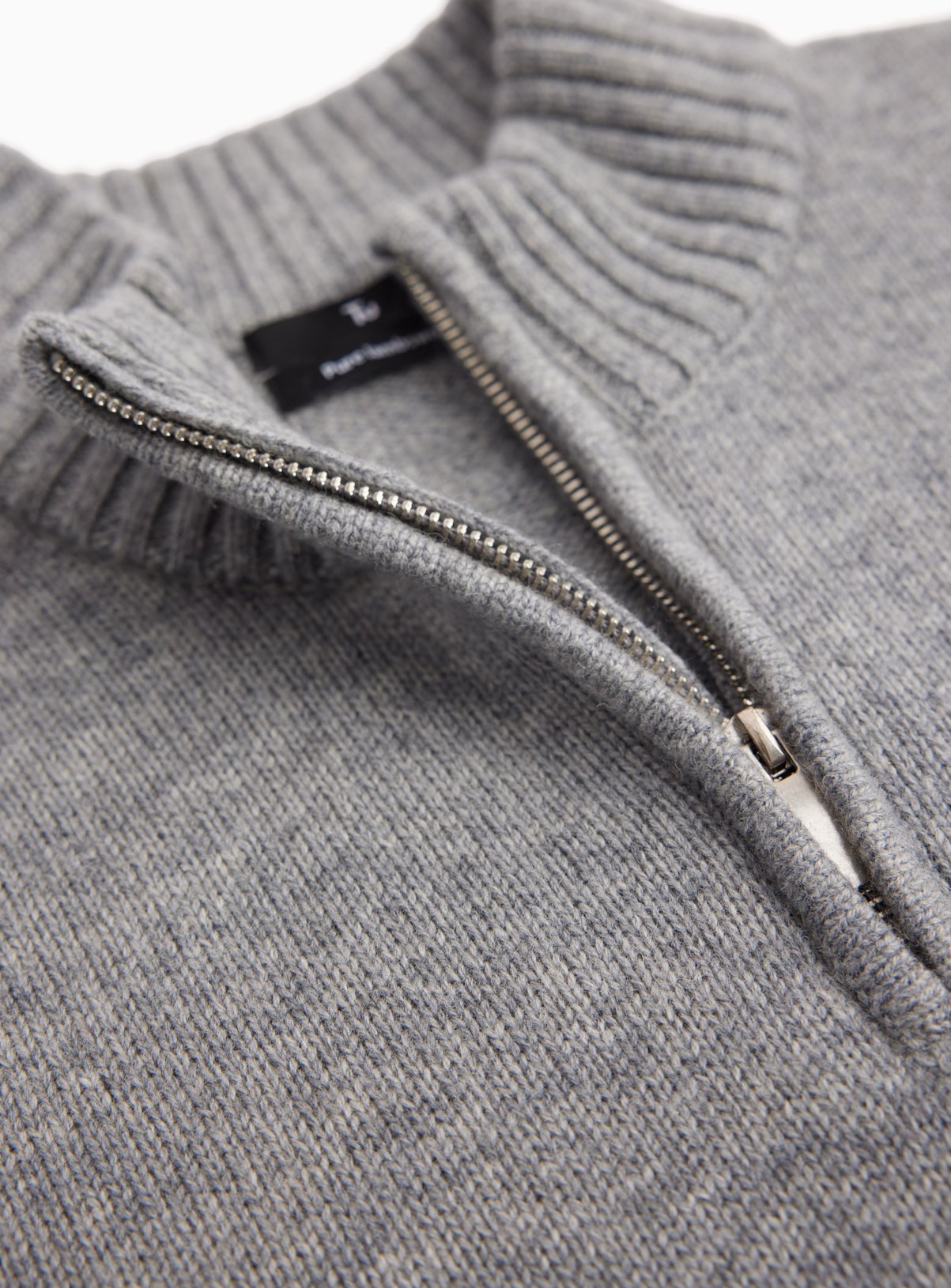 Grey Lambswool Half-Zip Jumper S - Image 2 thumbnail