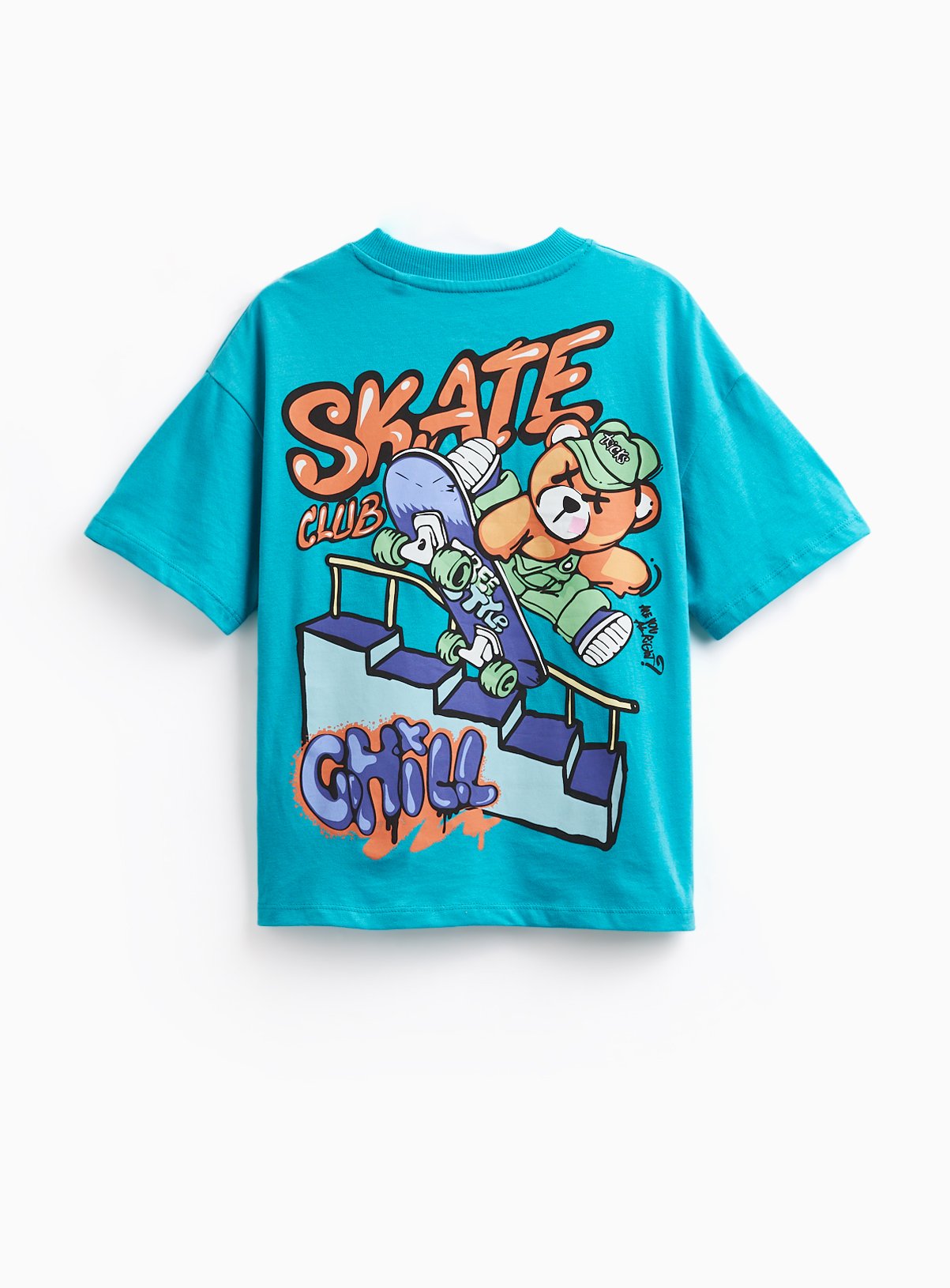 Skate Graphic T-Shirt & Stripe Shorts Set 5 years - Image 3 thumbnail
