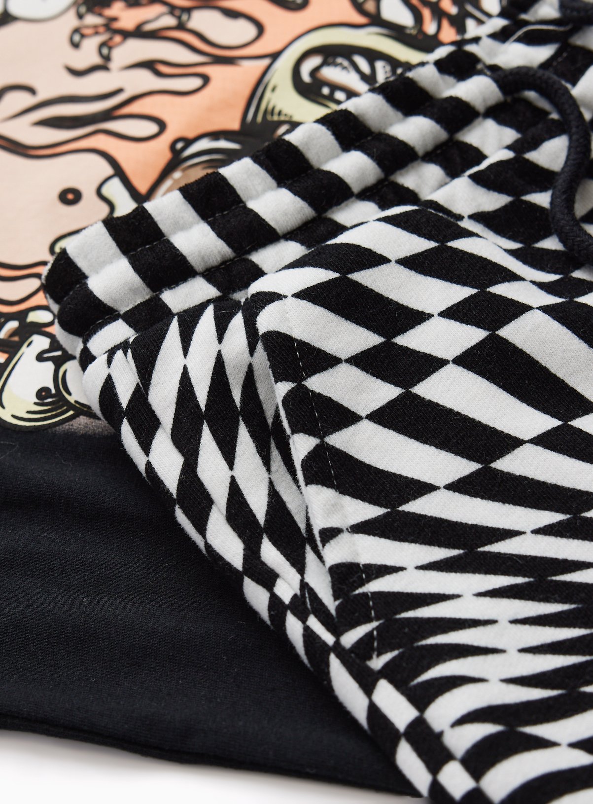 Skeleton T-Shirt & Checkerboard Shorts Set 11 years - Image 2 thumbnail