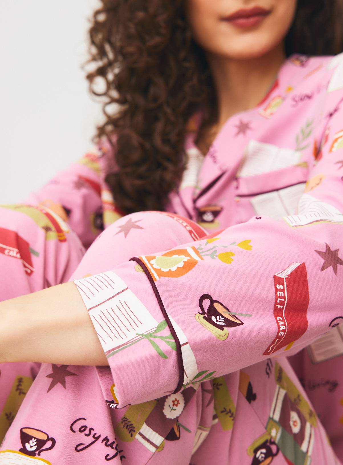 Pink Jersey Book Club Pyjamas M - Image 3