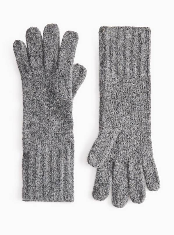 Burgundy Knitted Gloves One Size