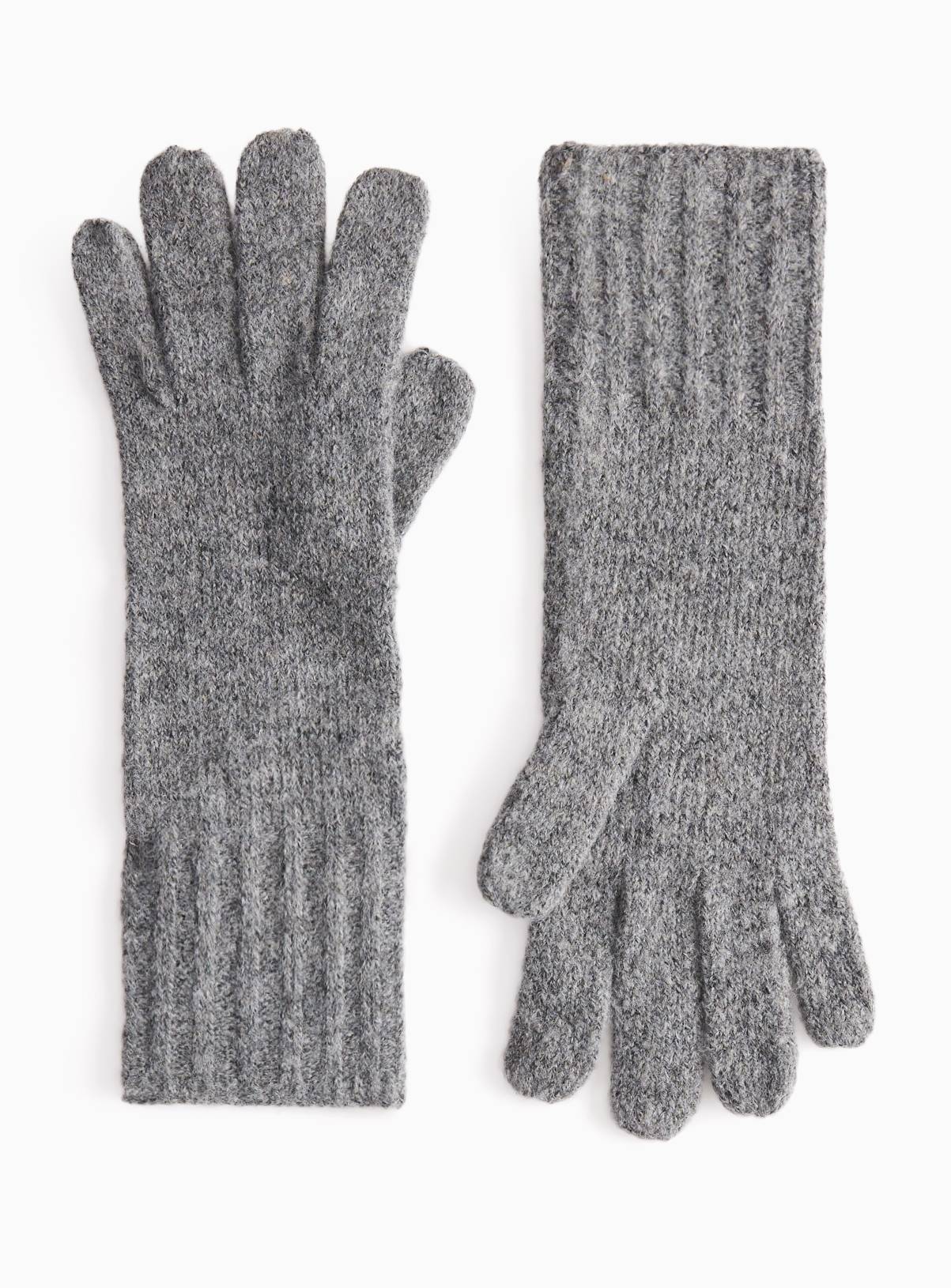 Burgundy Knitted Gloves One Size - Image 1
