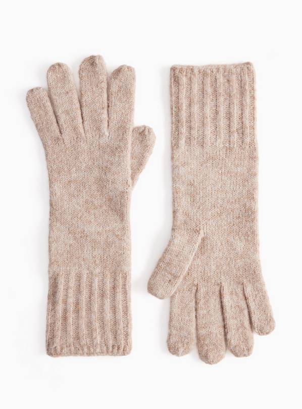 Burgundy Knitted Gloves One Size