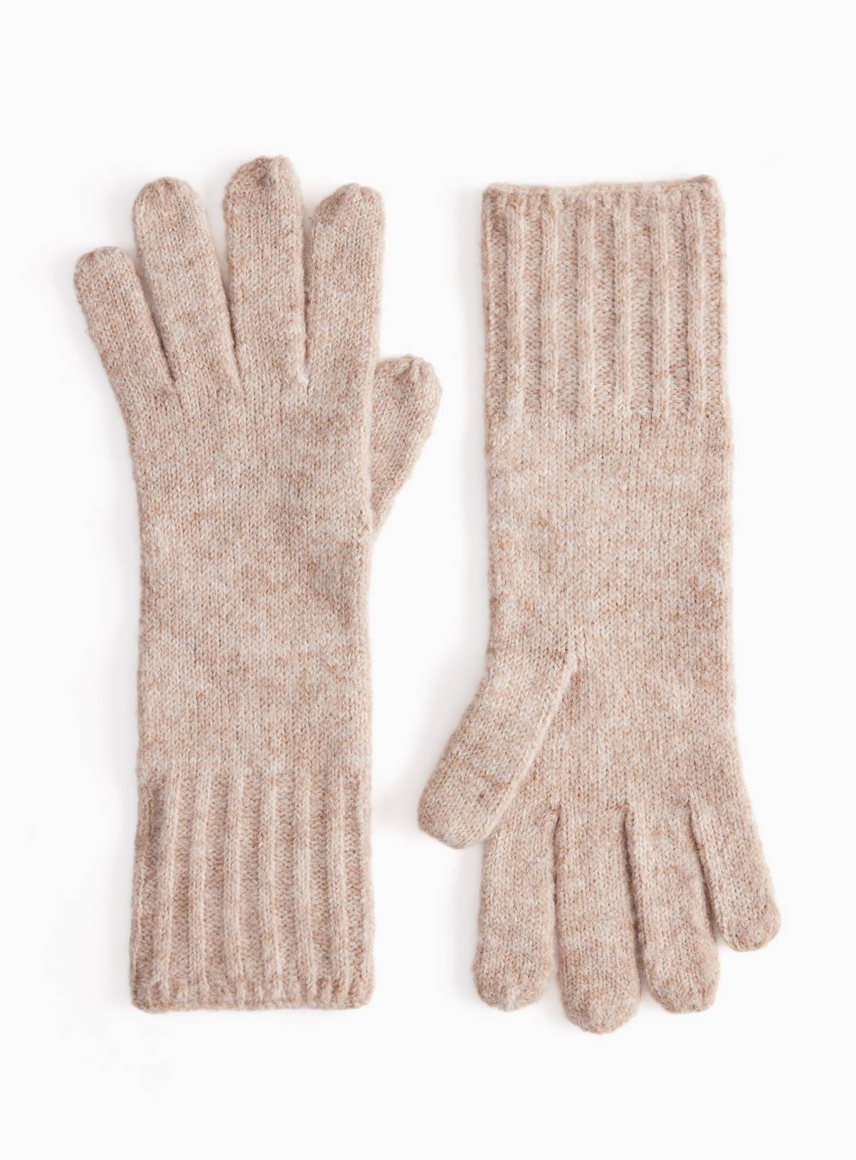 Burgundy Knitted Gloves One Size - Image 1