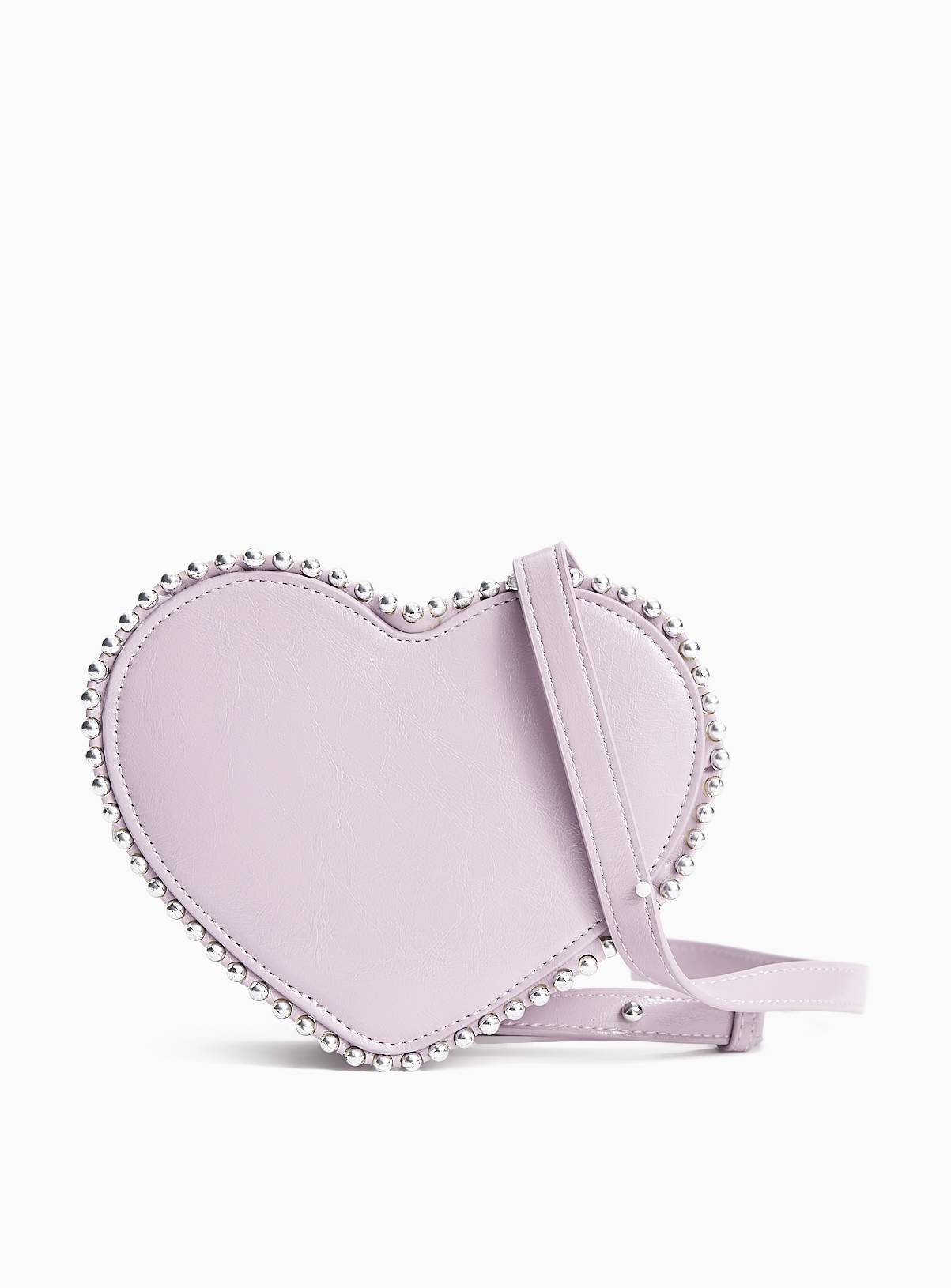 Lilac Heart-Shaped Party Bag One Size - Image 1