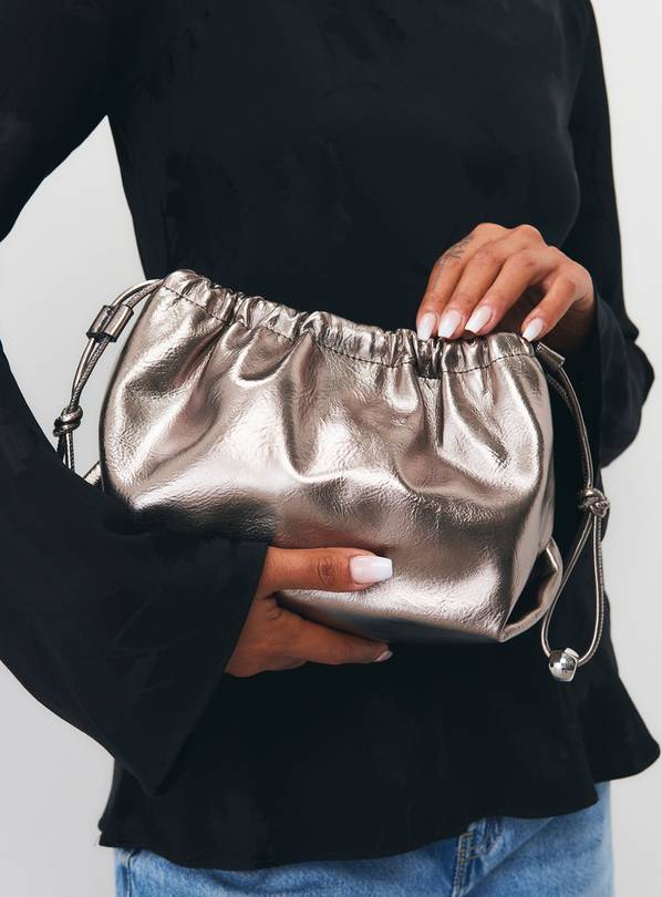 High Shine Drawstring Clutch One Size