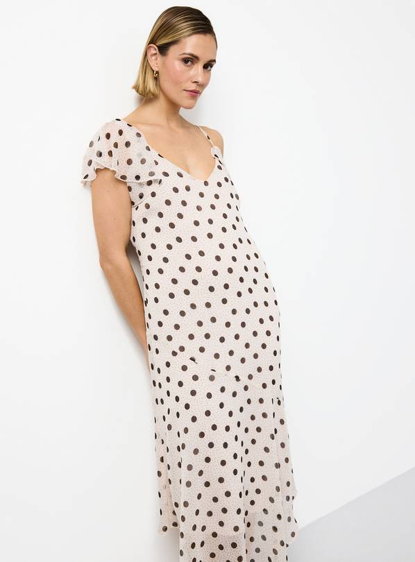 Mono Polka Dot Print Asymmetric Frill Sleeve Cami Dress 20