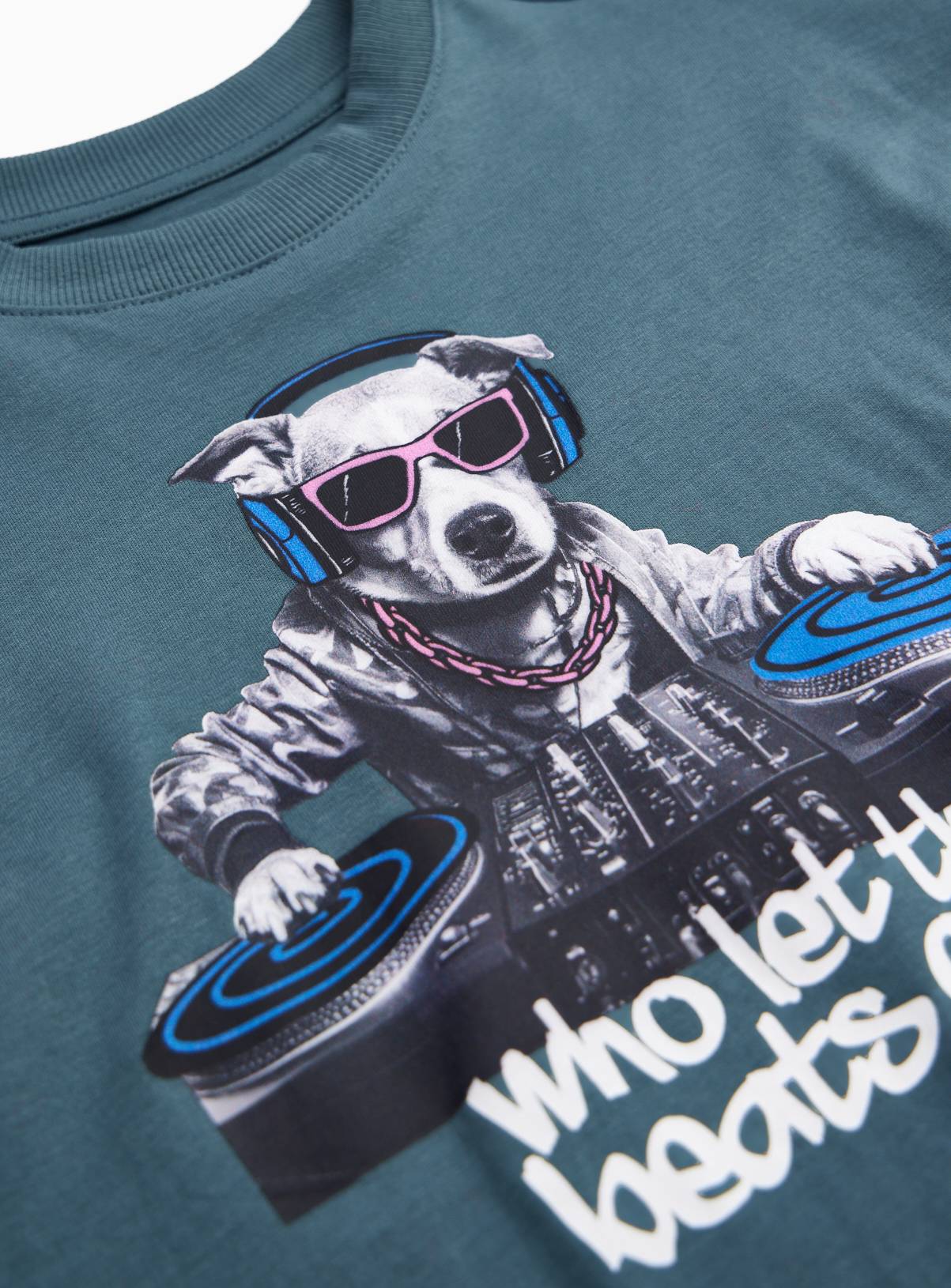 Who Let the Beats Out? Dog DJ T-Shirt 11 years - Image 2