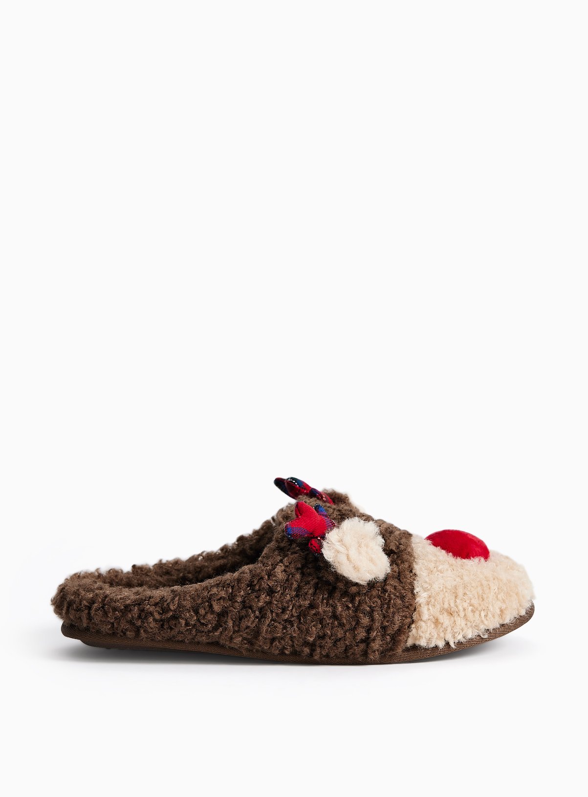 Christmas Reindeer Borg Mule Slippers M - Image 2 thumbnail
