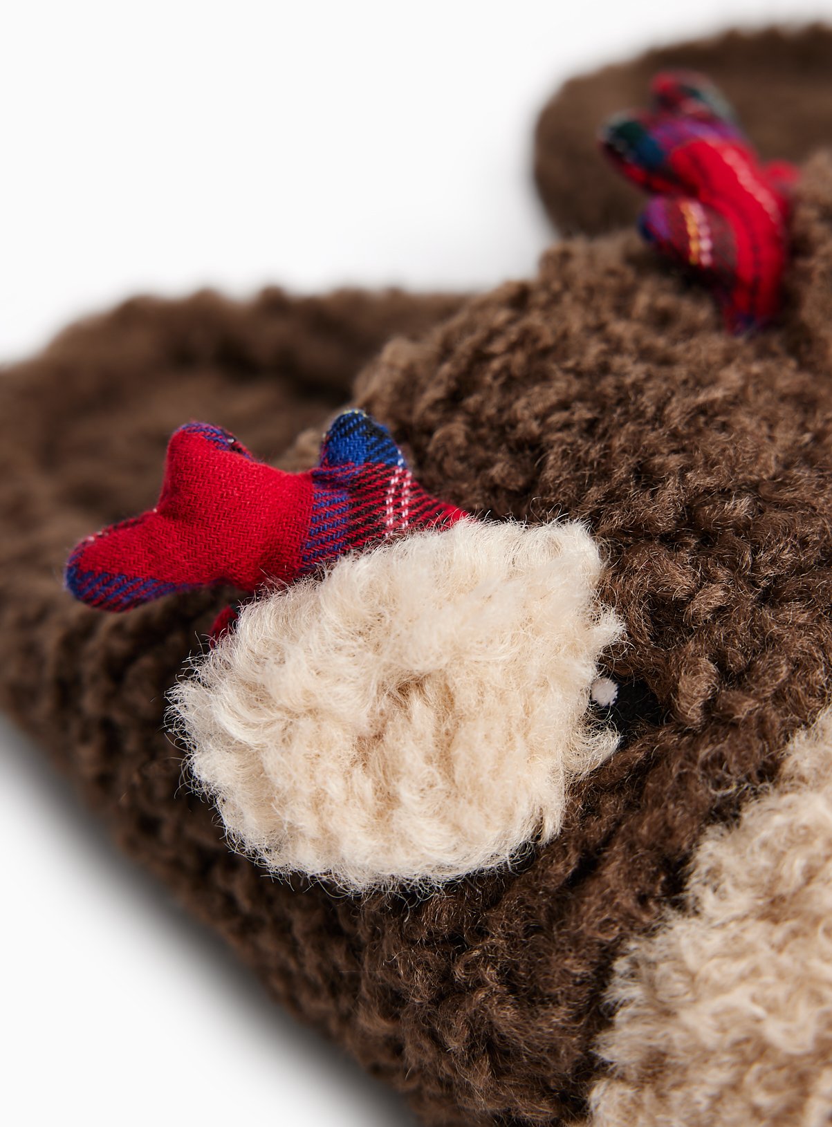 Christmas Reindeer Borg Mule Slippers M - Image 3 thumbnail