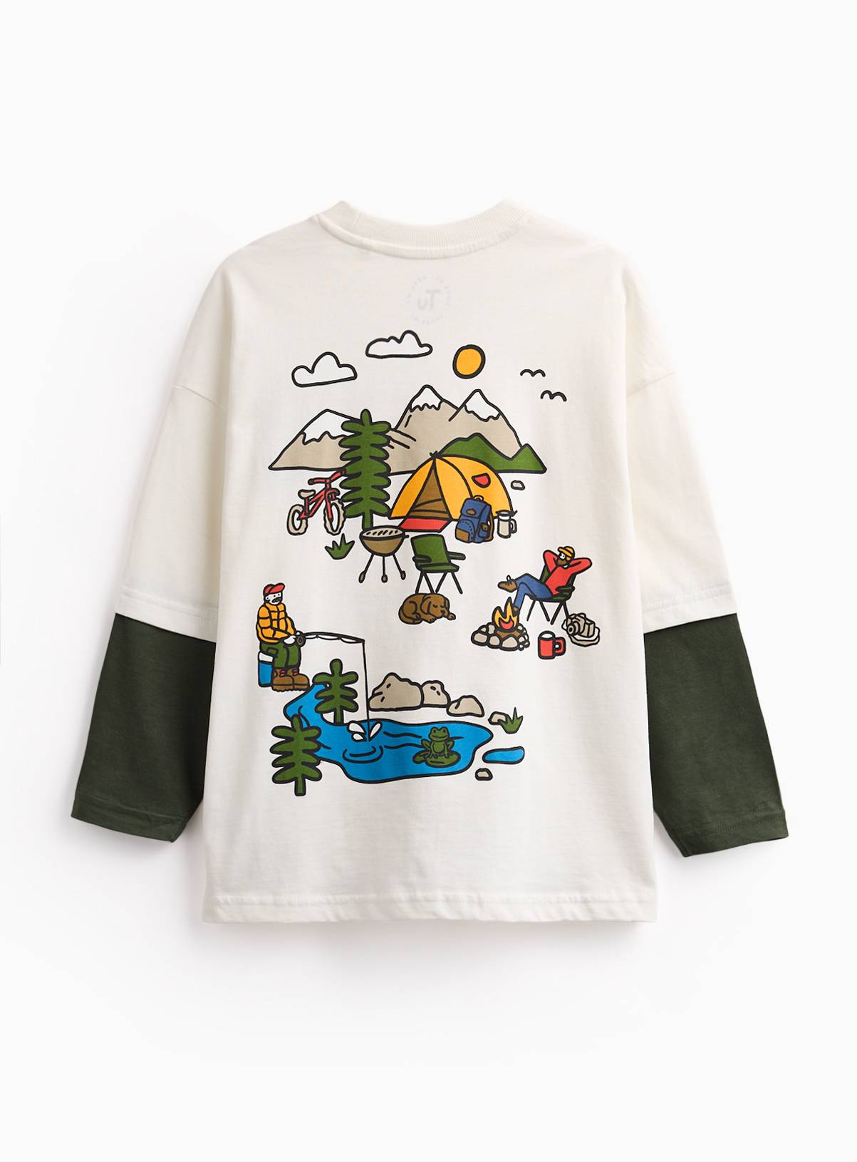 Mock Sleeve Camping T-Shirt 10 years - Image 2