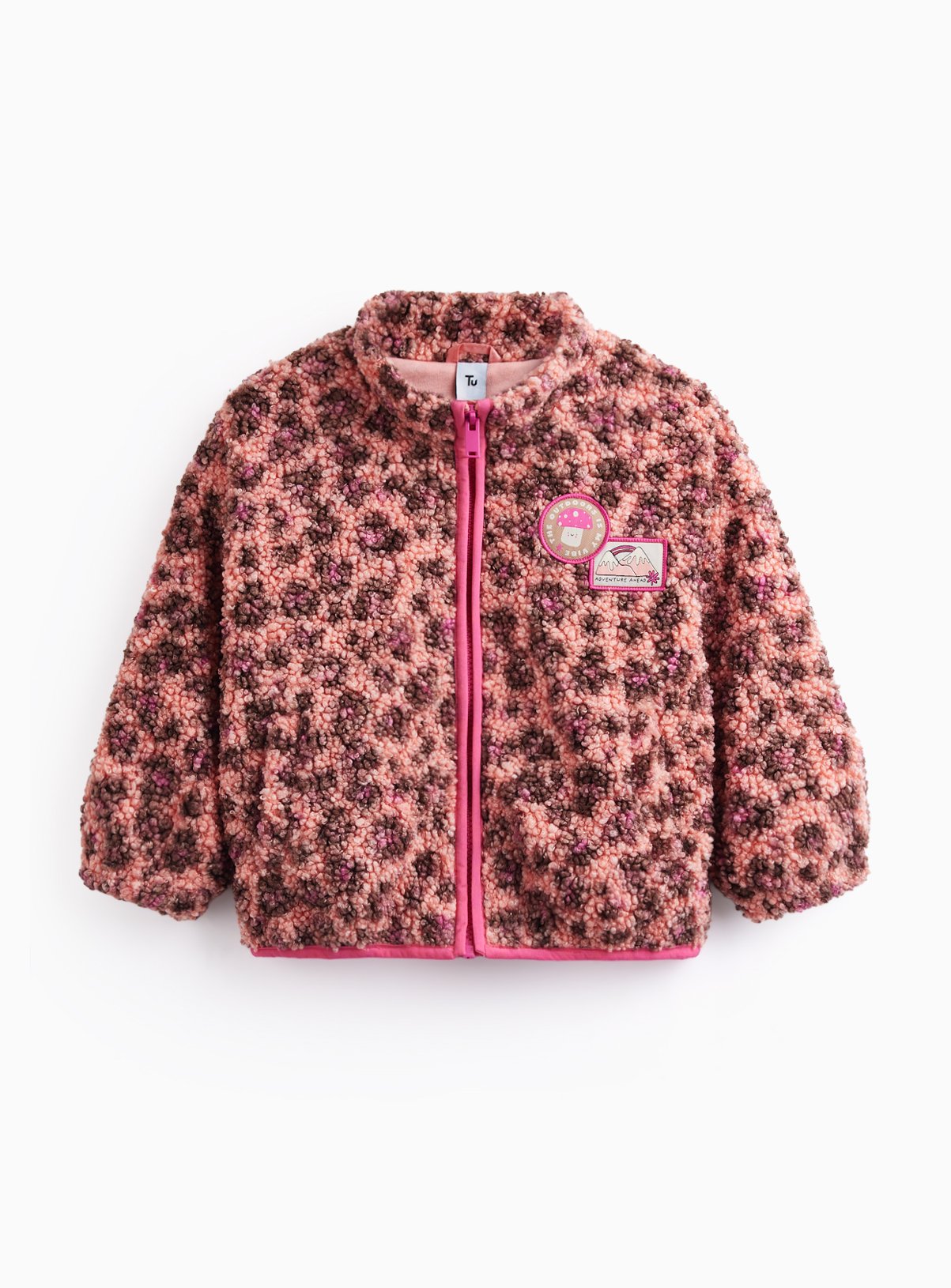Orange Leopard Borg Jacket 7-8 years - Image 1 thumbnail