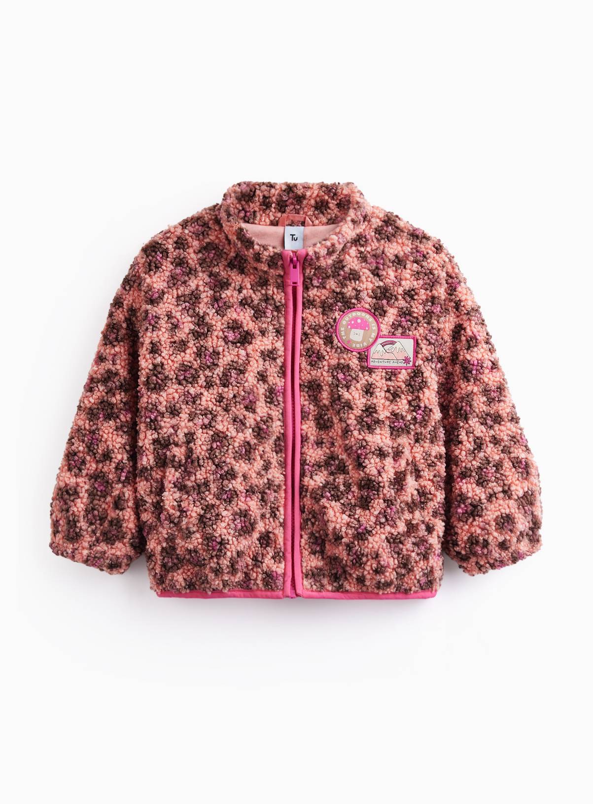 Orange Leopard Borg Jacket 7-8 years - Image 1