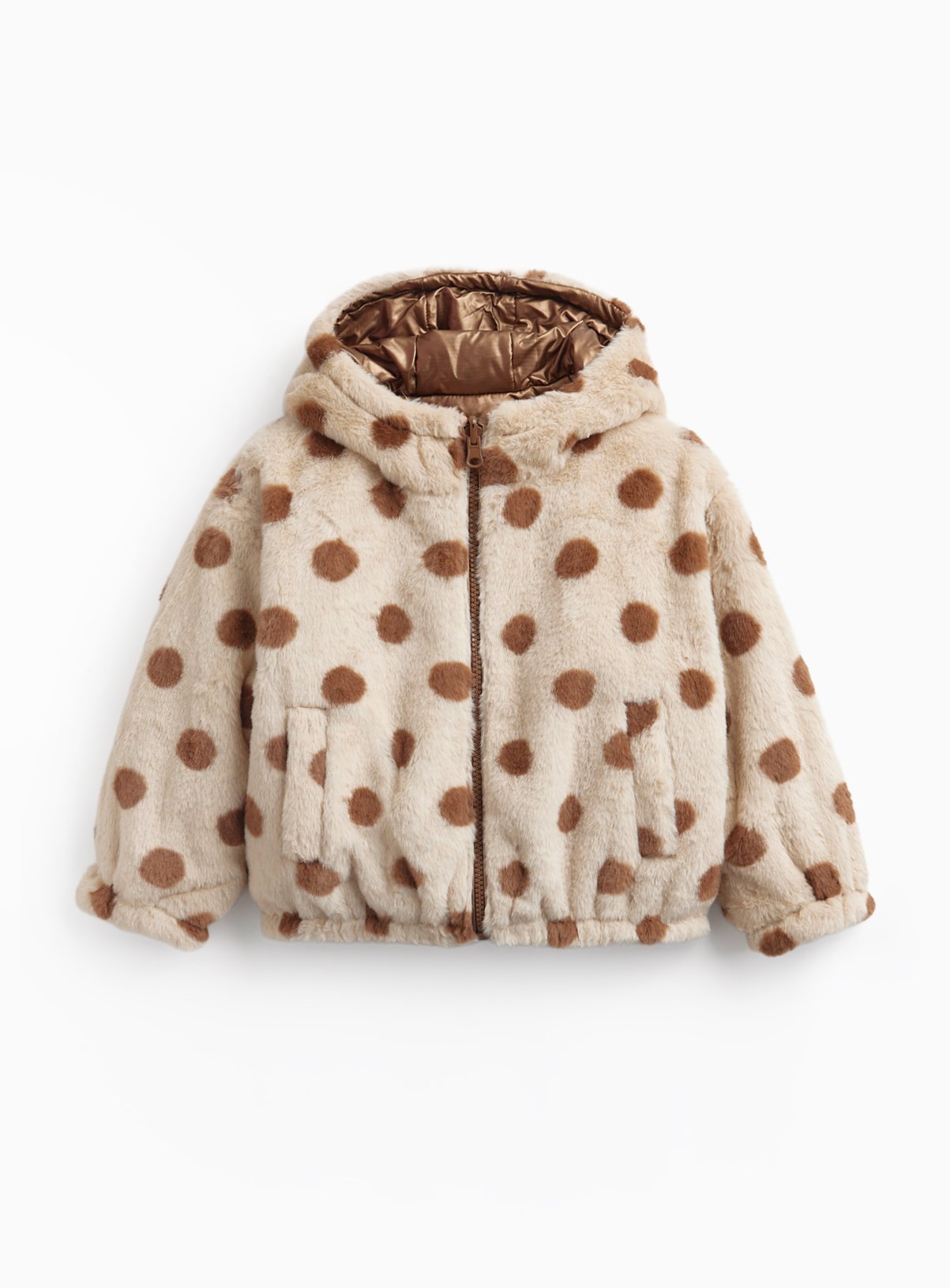Spot Faux Fur Reversible Jacket 4-5 years - Image 1 thumbnail