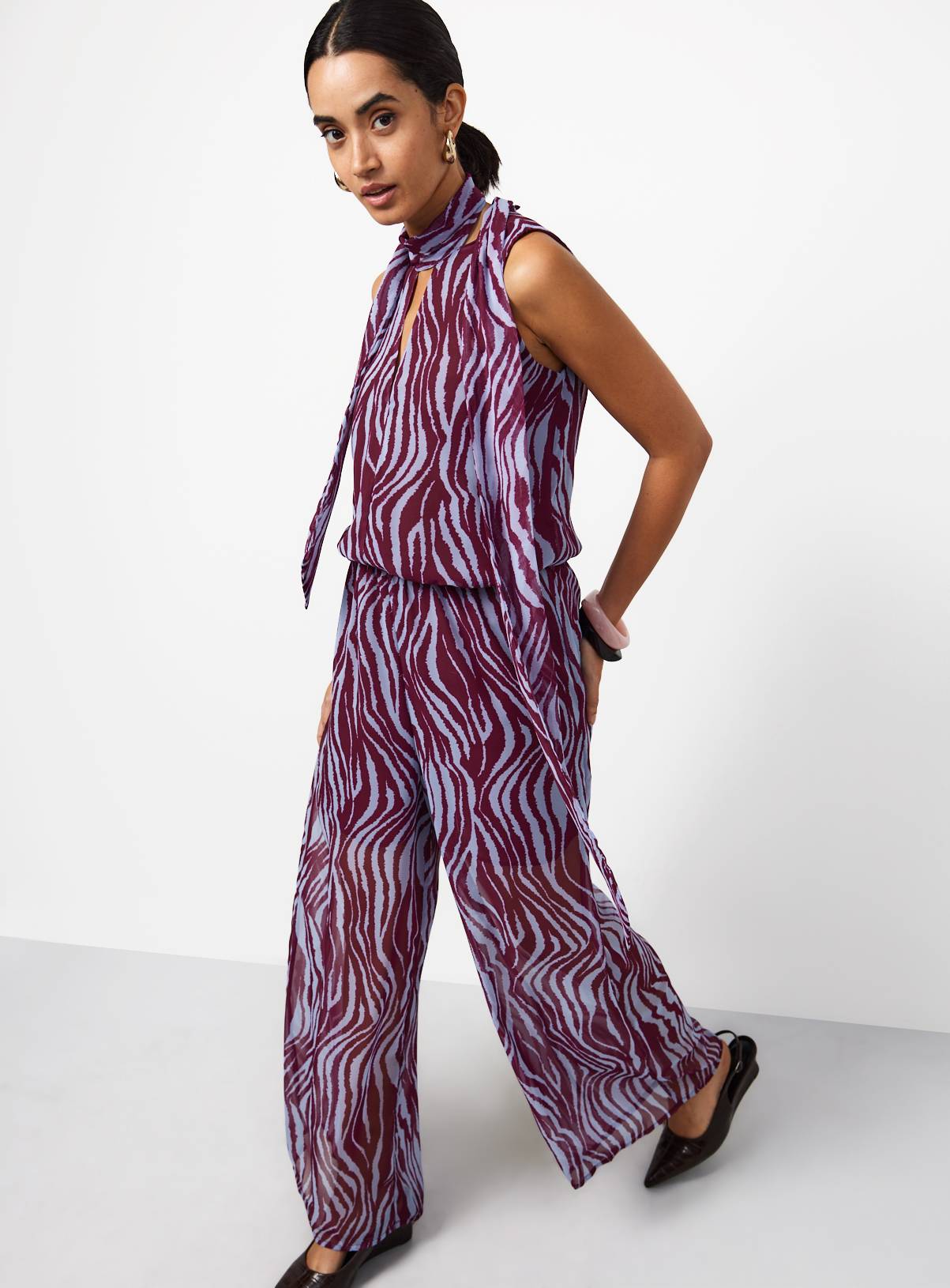 Brown Polka Dot Halter Jumpsuit 10 - Image 2