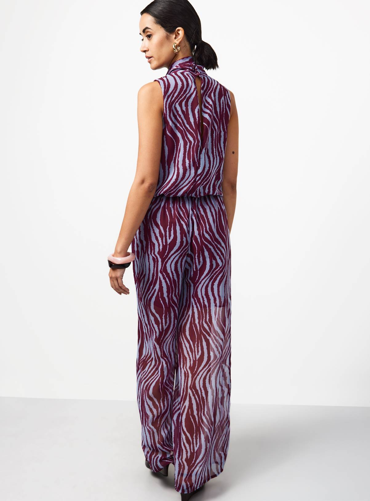 Brown Polka Dot Halter Jumpsuit 10 - Image 4