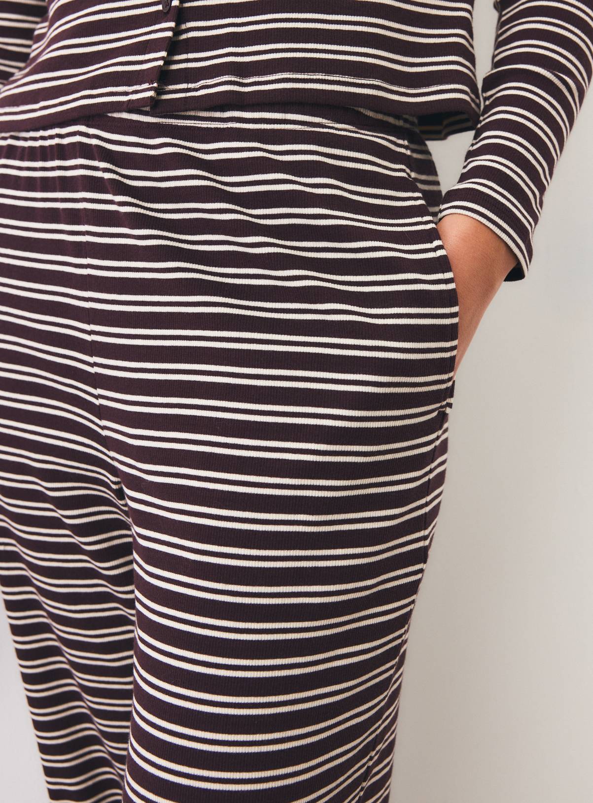 Brown Stripe Rib Wide Leg Co-ord XXL - Image 3