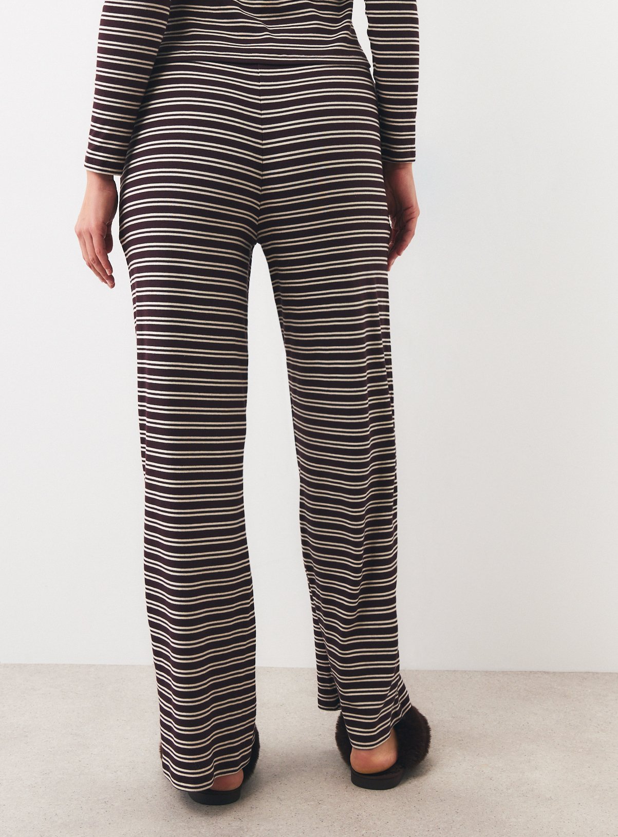 Brown Stripe Rib Wide Leg Co-ord XXL - Image 4 thumbnail