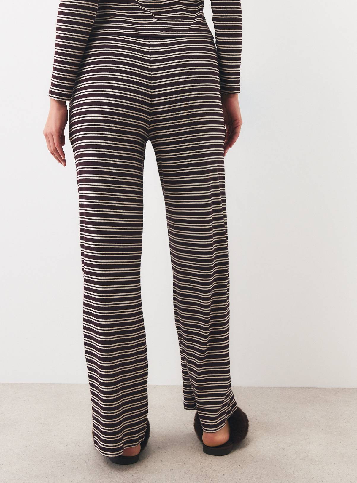 Brown Stripe Rib Wide Leg Co-ord XXL - Image 4