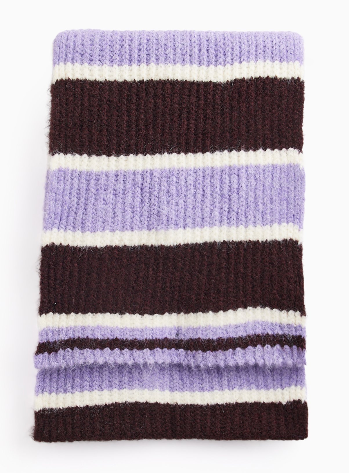Purple Striped Knitted Scarf One Size - Image 2 thumbnail