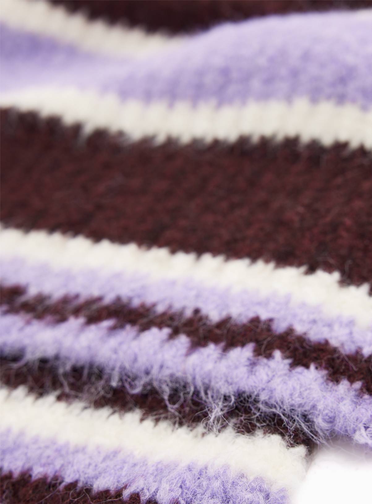 Purple Striped Knitted Scarf One Size - Image 3