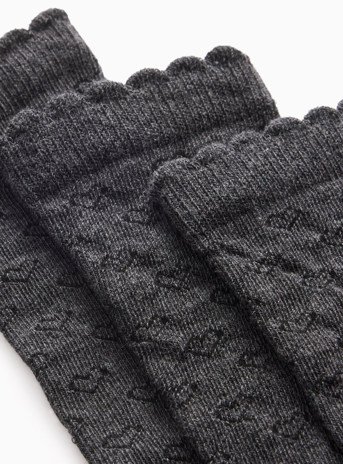 Grey Heart Filet Knee-High Socks 5-Pack 4-6.5 - Image 2 thumbnail