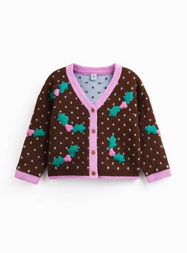 Crochet Holly Christmas Cardigan 10 years