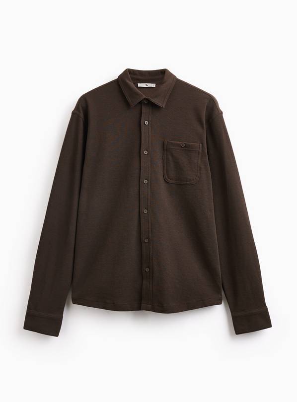 Brown Jersey Long Sleeve Shirt S