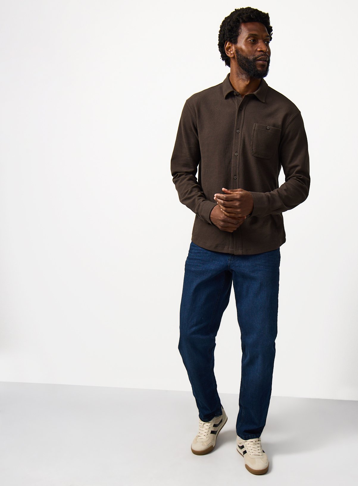 Brown Jersey Long Sleeve Shirt XXXL - Image 2 thumbnail