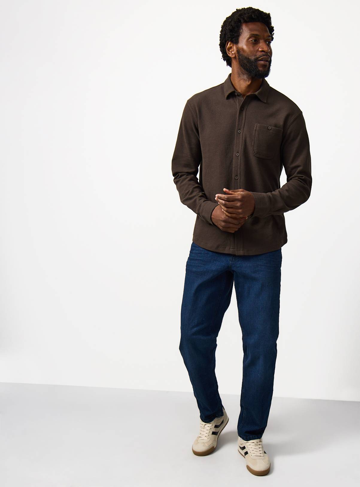 Brown Jersey Long Sleeve Shirt XXXL - Image 2