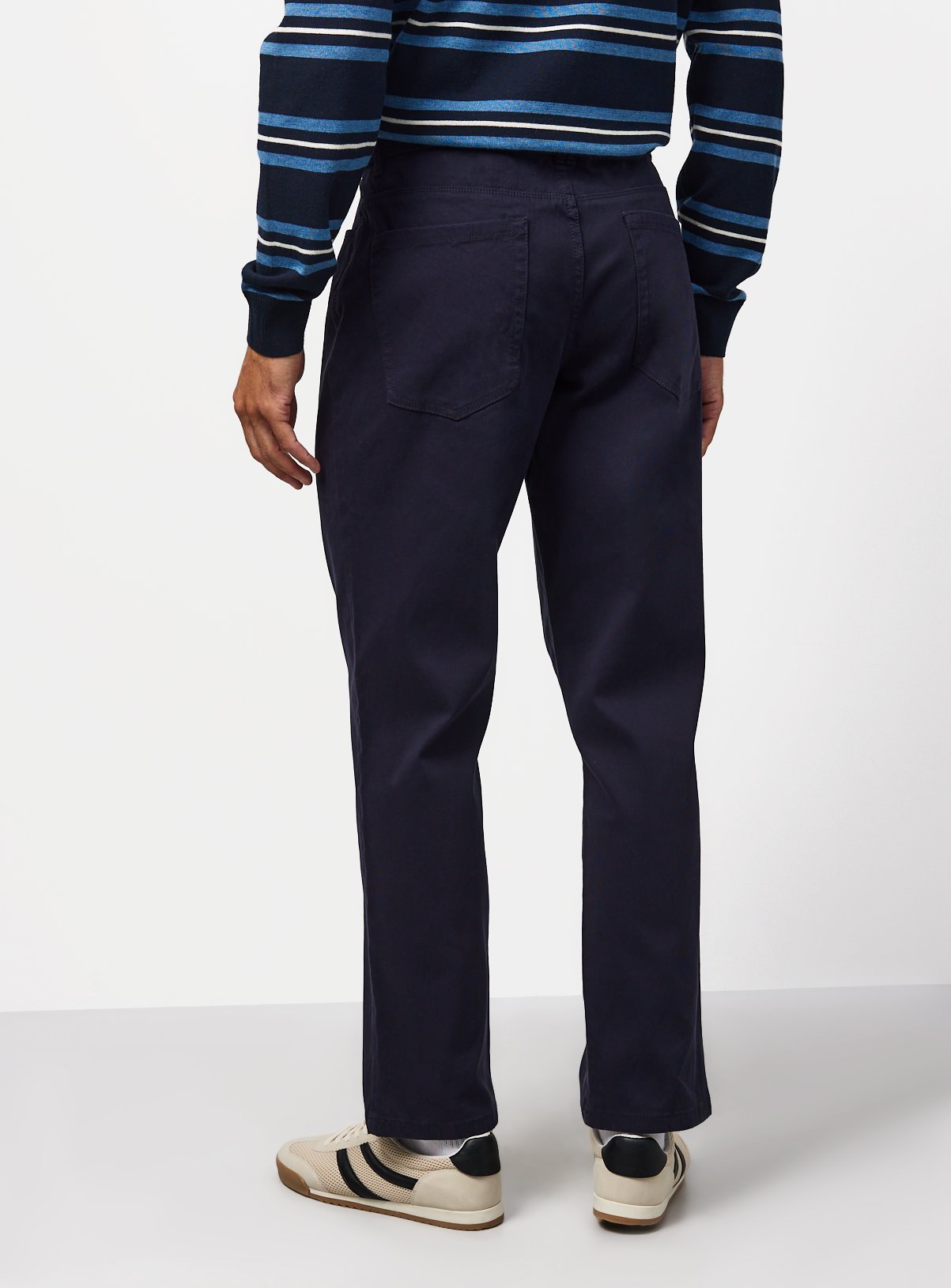 Navy Cotton Rich Trousers 42S - Image 4 thumbnail