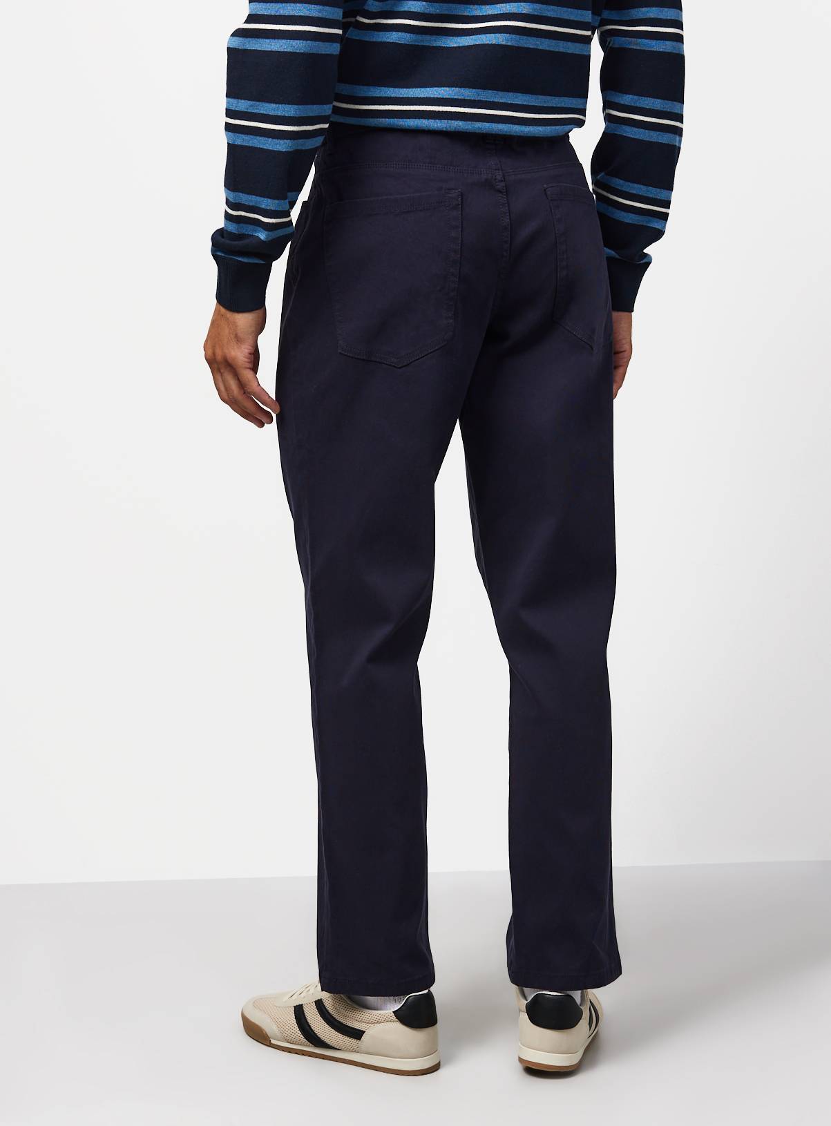 Navy Cotton Rich Trousers 42S - Image 4