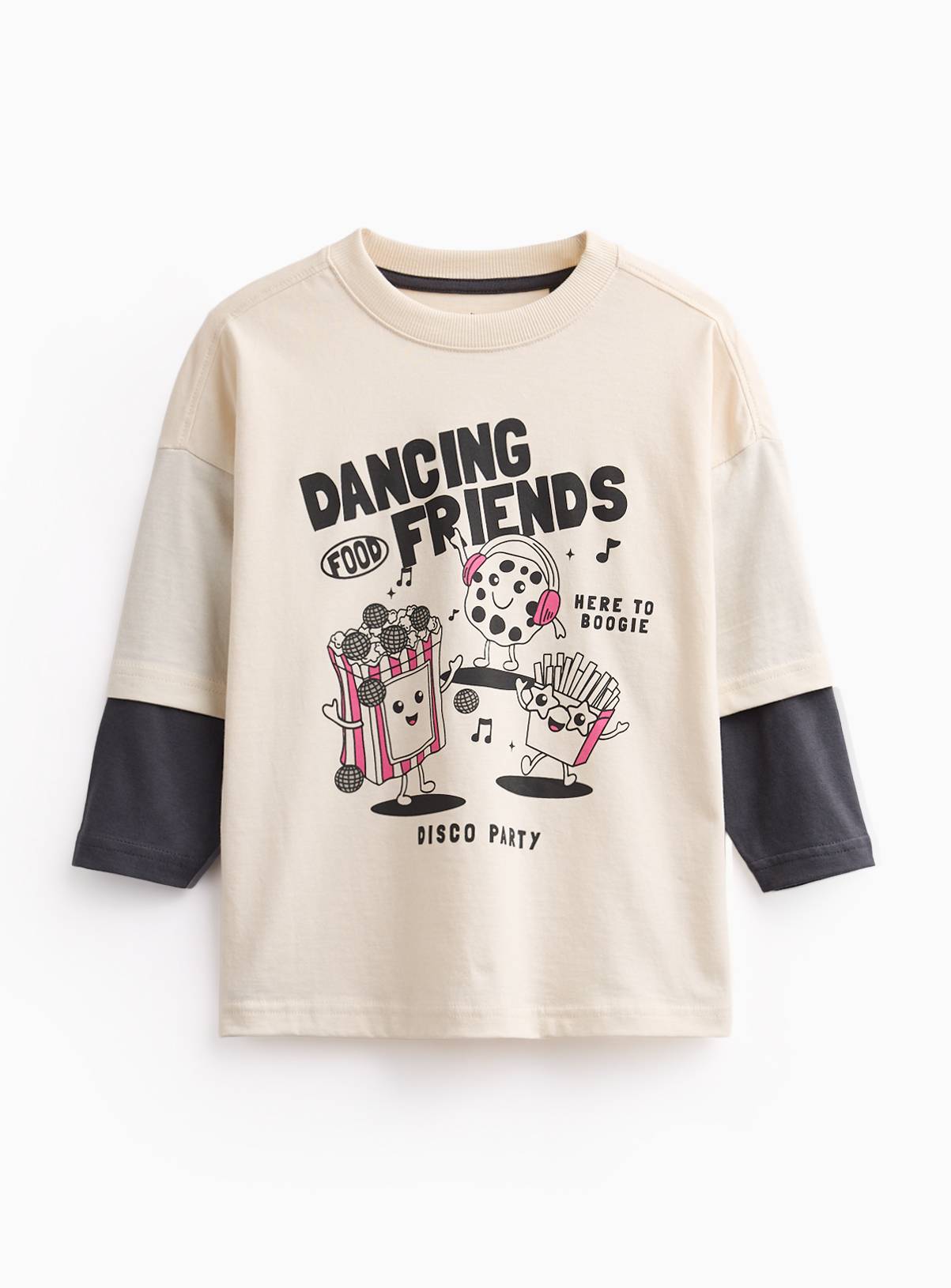 Dancing Friends Mock Sleeve T-Shirt 7-8 years - Image 1
