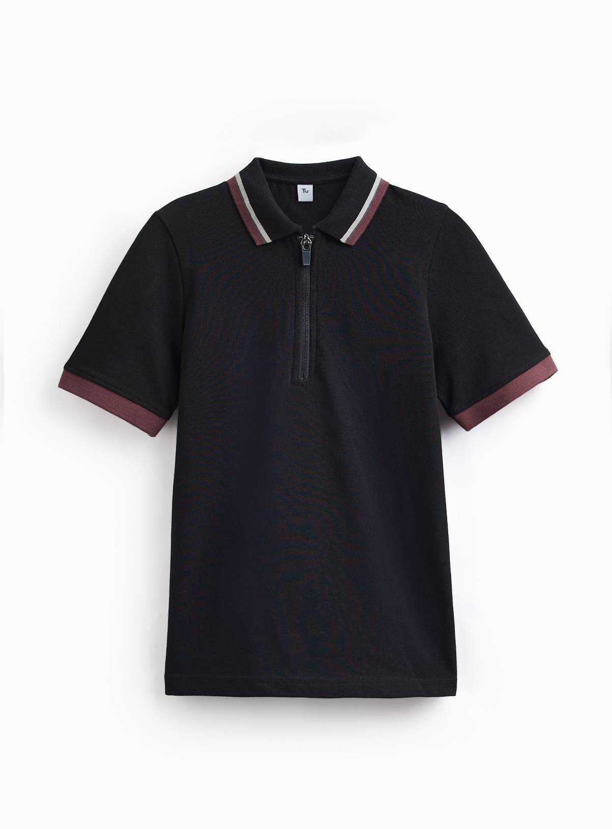 White Zip Polo Shirt 8 years - Image 1